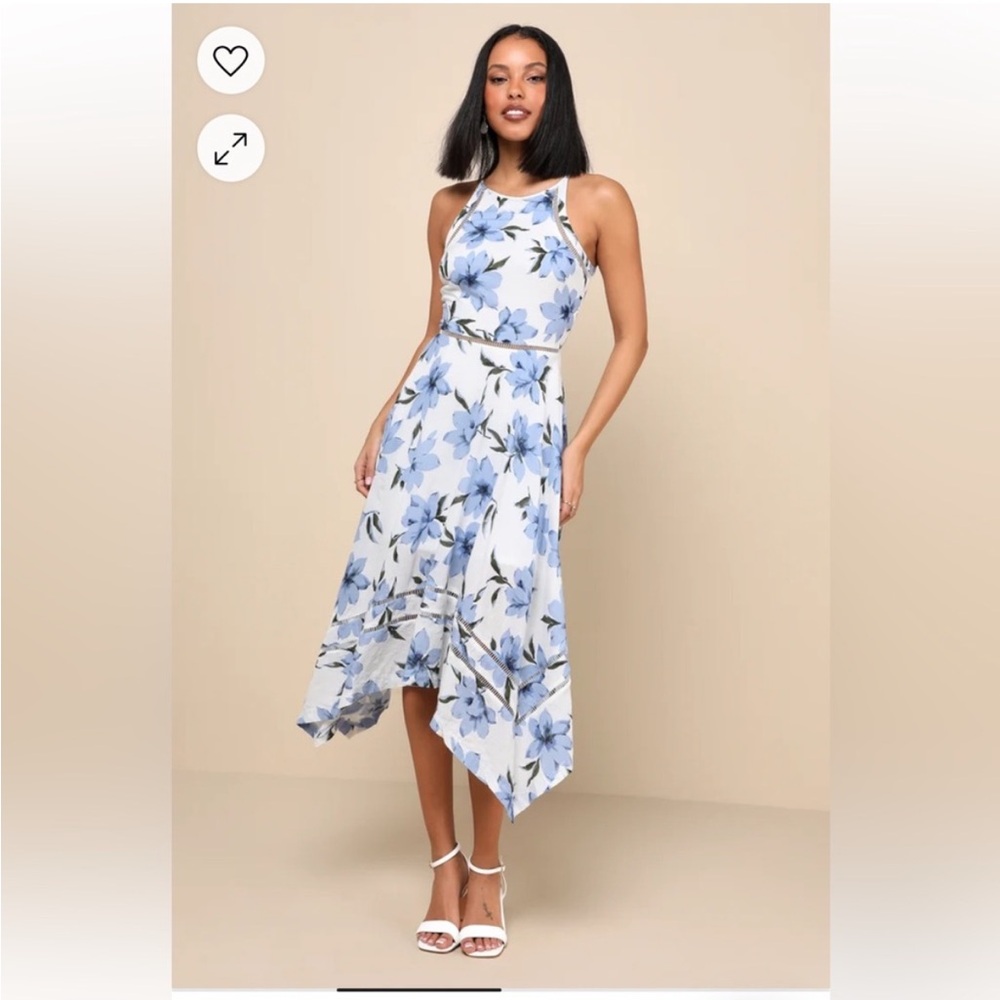 Blue & White Floral Dress